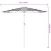 vidaXL Parasol de jardin avec m&acirc;t en acier marron 223x223x213 cm