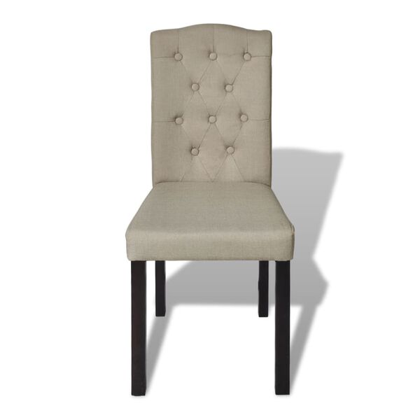 vidaXL Chaises &agrave; manger lot de 4 poil de chameau tissu