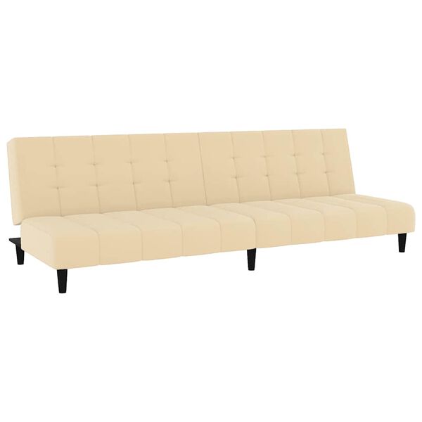 vidaXL Canap&eacute;-lit &agrave; 2 places cr&egrave;me velours