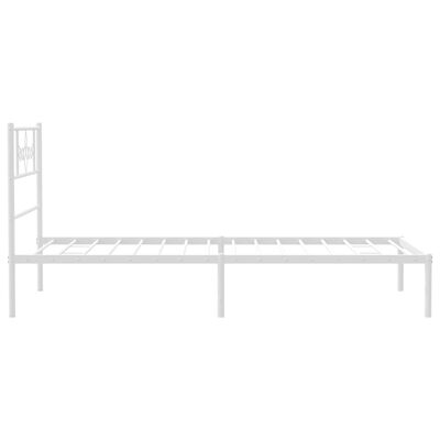 vidaXL Cadre de lit métal sans matelas et tête de lit blanc 107x203 cm