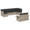 vidaXL Salon de jardin 9 pcs avec coussins gris clair r&eacute;sine tress&eacute;e