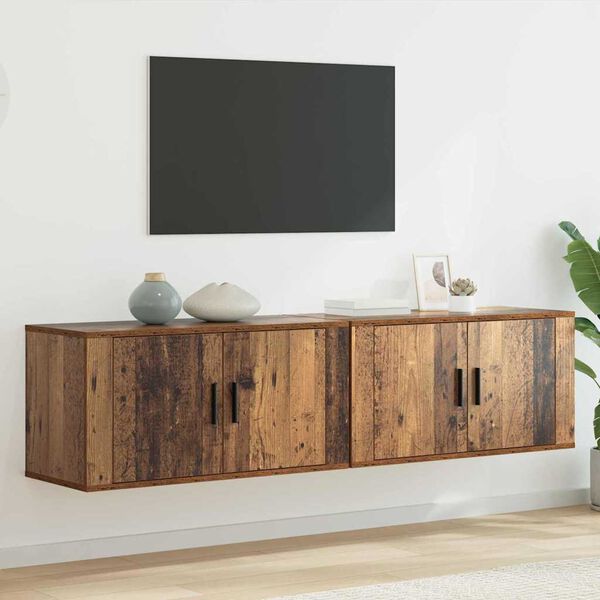 vidaXL Ensemble de meuble TV mural 2 pcs Bois Ancien 80 x 34,5 x 40 cm