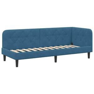 vidaXL Cadre de lit d'angle Bleu 80 x 200 cm Velours