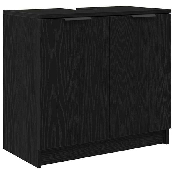vidaXL Cabinet de salle de bain Ch&ecirc;ne noir 64,5 x 33,5 x 59 cm