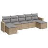 vidaXL Salon de jardin avec coussins 7 pcs beige r&eacute;sine tress&eacute;e