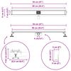 vidaXL Drain de douche avec couvercle en verre et siphon &agrave; 360&deg; 90 cm