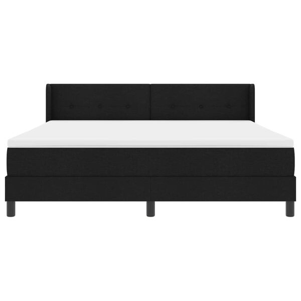 vidaXL Lit &agrave; ressorts avec matelas Noir 200 x 180 cm Polyester