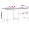 vidaXL Table de jardin noir 203,5x90x110 cm bois massif de pin