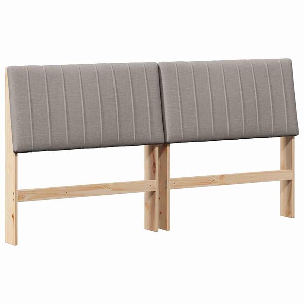 vidaXL T&ecirc;te de lit capitonn&eacute;e Taupe 180 cm Pin massif