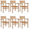 vidaXL Chaise 6 pc Marron Bois de teck massif