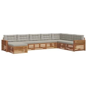 vidaXL Ensemble de canap&eacute;s d'ext&eacute;rieur 8 pc Gris Naturel et Clair