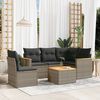 vidaXL Salon de jardin 6 pcs avec coussins gris r&eacute;sine tress&eacute;e