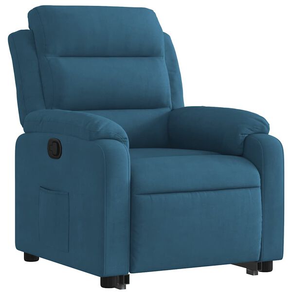 vidaXL Fauteuil inclinable bleu velours