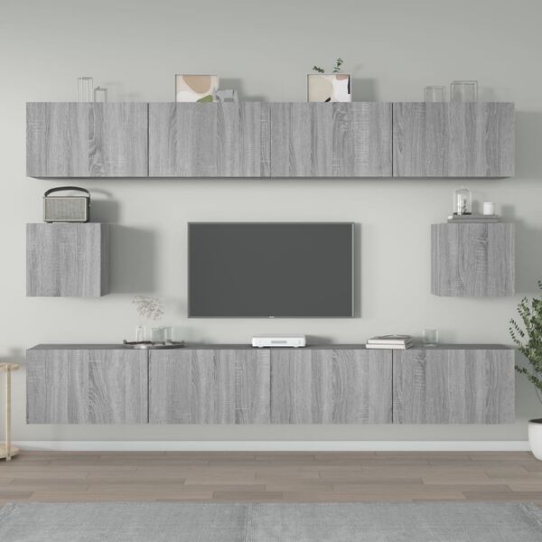 vidaXL Ensemble de meubles TV 6 pcs Sonoma gris Bois d'ing&eacute;nierie