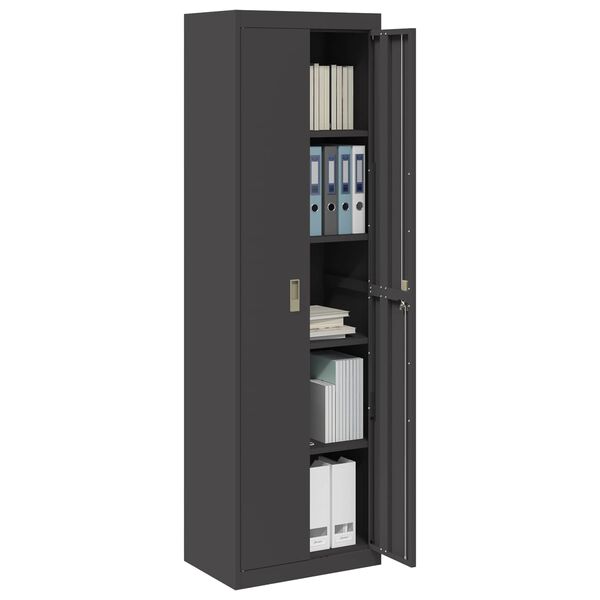vidaXL Armoire de rangement 2 pcs Noir 60 x 40 x 200 cm Acier