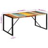 vidaXL Table à manger 175x90x76 cm bois massif de récupération