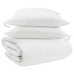 vidaXL Ensemble de Duvet avec oreiller 3 pi&egrave;ces Blanc Plume de canard