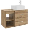 vidaXL Ensemble de mobilier de salle de bain 2 pcs Ch&ecirc;ne artisanal