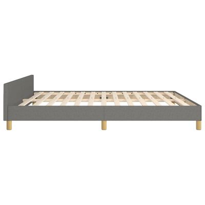 vidaXL Cadre de lit avec tête de lit Gris foncé 180 x 200 cm Tissu