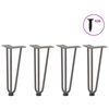 vidaXL Pieds en &eacute;pingle &agrave; cheveux pour table basse 4 pi&egrave;ces Acier naturel 30 cm Acier massif