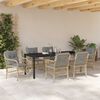 vidaXL Ensemble de salle &agrave; manger pour jardin 7 pcs Beige polyrotin