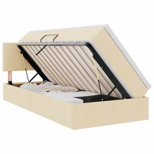 vidaXL Lit avec rangement et matelas avec matelas Cr&egrave;me 90 x 190 cm