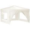 vidaXL Tente de r&eacute;ception pliable avec parois Cr&egrave;me 3x3 m