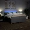 vidaXL Sommier &agrave; lattes de lit avec matelas Gris clair 200x200cm Tissu