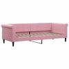 vidaXL Lit de jour avec gigogne et tiroirs rose 80x200 cm velours