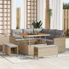 vidaXL Ensemble de canap&eacute; de jardin 8 pcs Beige polyrotin