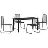 vidaXL Ensemble de salle &agrave; manger pour jardin 5 pcs Noir