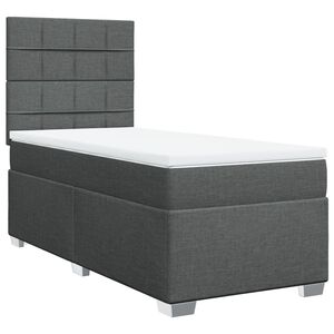vidaXL Sommier &agrave; lattes de lit avec matelas Gris fonc&eacute; 80x200 cm Tissu