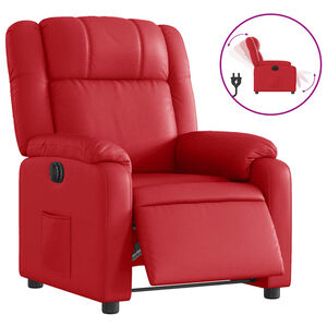 vidaXL Fauteuil inclinable &eacute;lectrique Rouge Similicuir