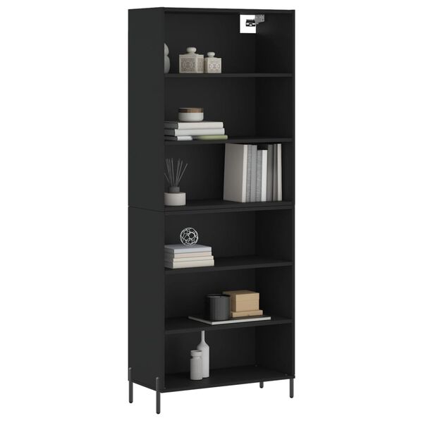 vidaXL Buffet noir 69,5x32,5x180 cm bois d'ing&eacute;nierie