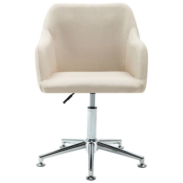 vidaXL Chaise pivotante &agrave; manger cr&egrave;me tissu