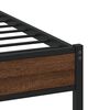 vidaXL Cadre de lit en m&eacute;tal sans matelas ch&ecirc;ne marron 90x190 cm