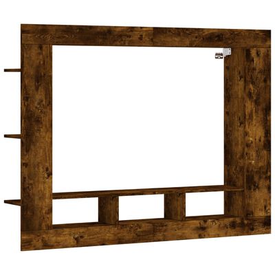 vidaXL Meuble TV chêne fumé 152x22x113 cm bois d'ingénierie