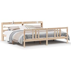 vidaXL Cadre de lit avec t&ecirc;te de lit sans matelas 200x200 cm