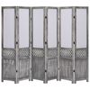 vidaXL Cloison de séparation 6 panneaux Gris 210x165 cm Tissu