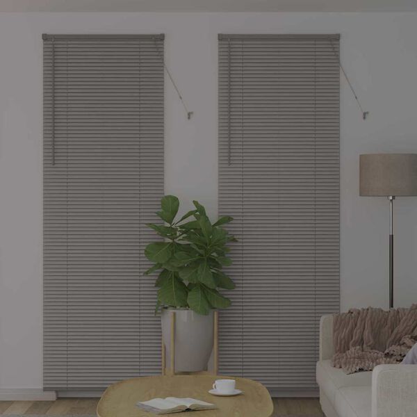 vidaXL Store de Fen&ecirc;tre avec des rideaux Argent Aluminium