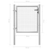 vidaXL Portail de jardin en acier galvanis&eacute; 100 x 75 cm argent