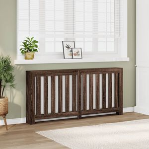vidaXL Cache-radiateur ch&ecirc;ne marron 175x20x82 cm bois d'ing&eacute;nierie