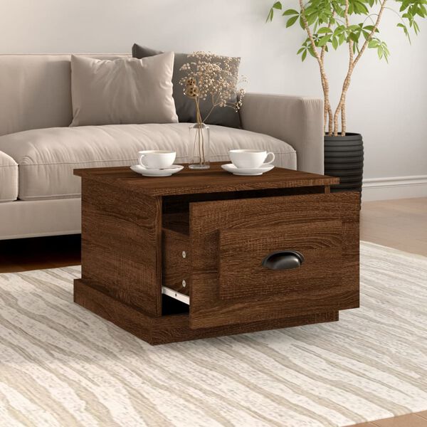 vidaXL Table basse Ch&ecirc;ne marron 50x50x35 cm Bois d'ing&eacute;nierie