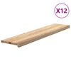 vidaXL Marches d'escalier 12 pcs non trait&eacute; bois de ch&ecirc;ne massif