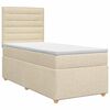vidaXL Lit boxspring avec matelas Cr&egrave;me 90 x 190 cm Tissu
