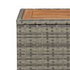 vidaXL Table &agrave; th&eacute; et dessus en bois Gris R&eacute;sine tress&eacute;e Acacia massif
