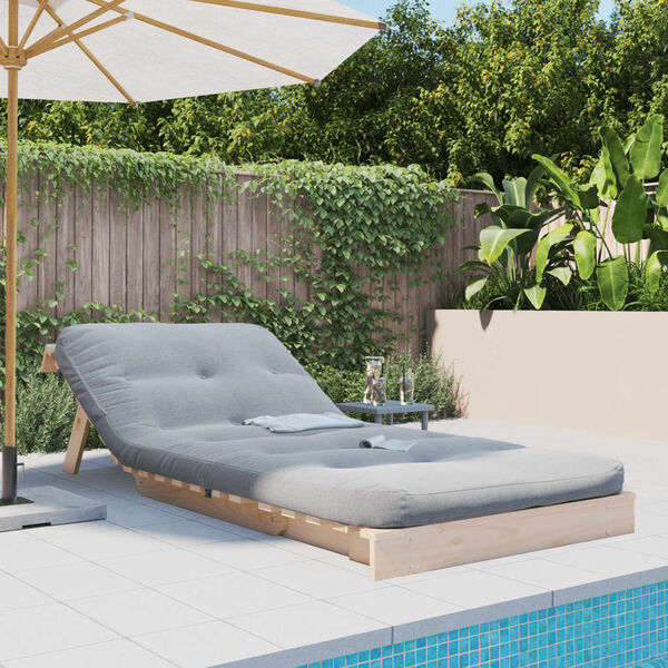 vidaXL Canap&eacute;-lit futon avec matelas 90x206x11 cm bois massif de pin