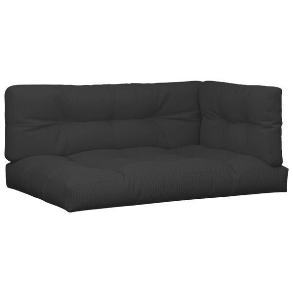 vidaXL Coussins de palette lot de 3 noir tissu