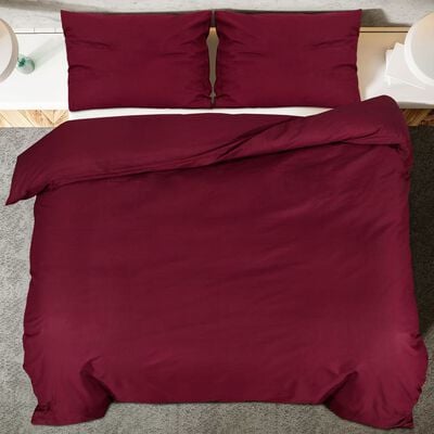 vidaXL Ensemble de housse de couette Bordeaux 135x200 cm Microfibre