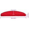 vidaXL Tapis d'escalier 20 pi&egrave;ces 56 x 17 x 3 cm Rouge Demi-rond